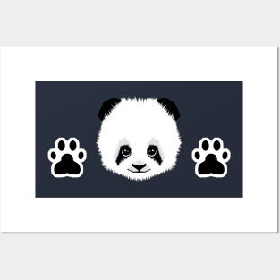 Panda head and foots Posters and Art